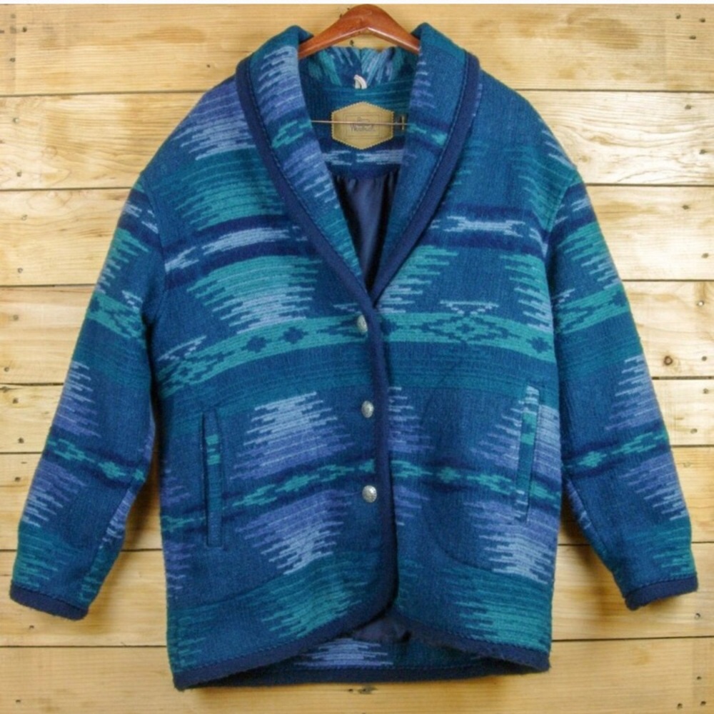 Vintage 80s Woolrich Southwestern Blanket Jacket
